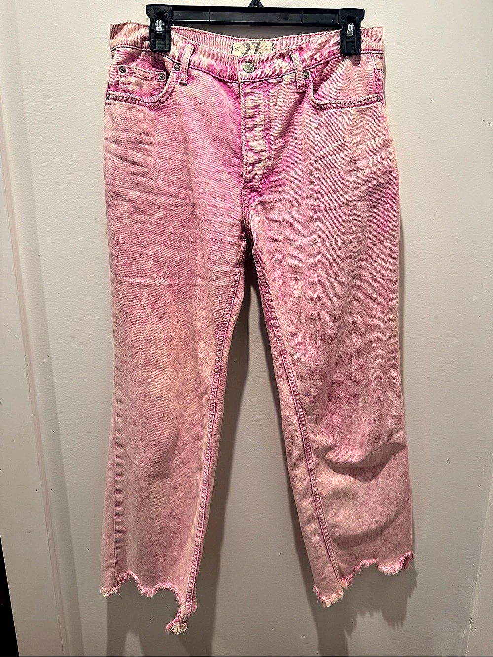 Free people Straight Leg acid wash Pink Jeans Waist 27